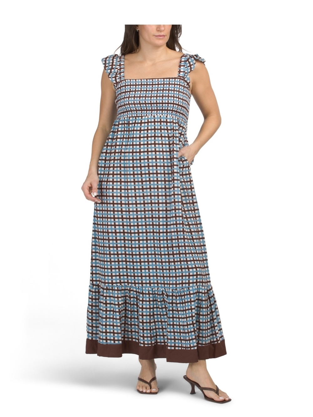 Celina Moon Smocked Maxi Dress XS